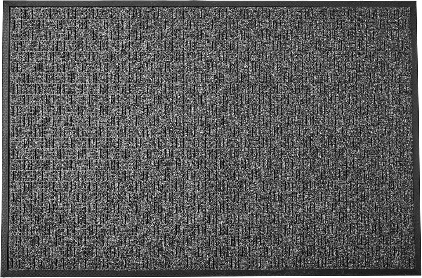 Kempf Water Retainer Entrance Mat, Indoor Outdoor Rubber Rug, Moisture Trapping, Absorbent Mat (4' X 6', Black)