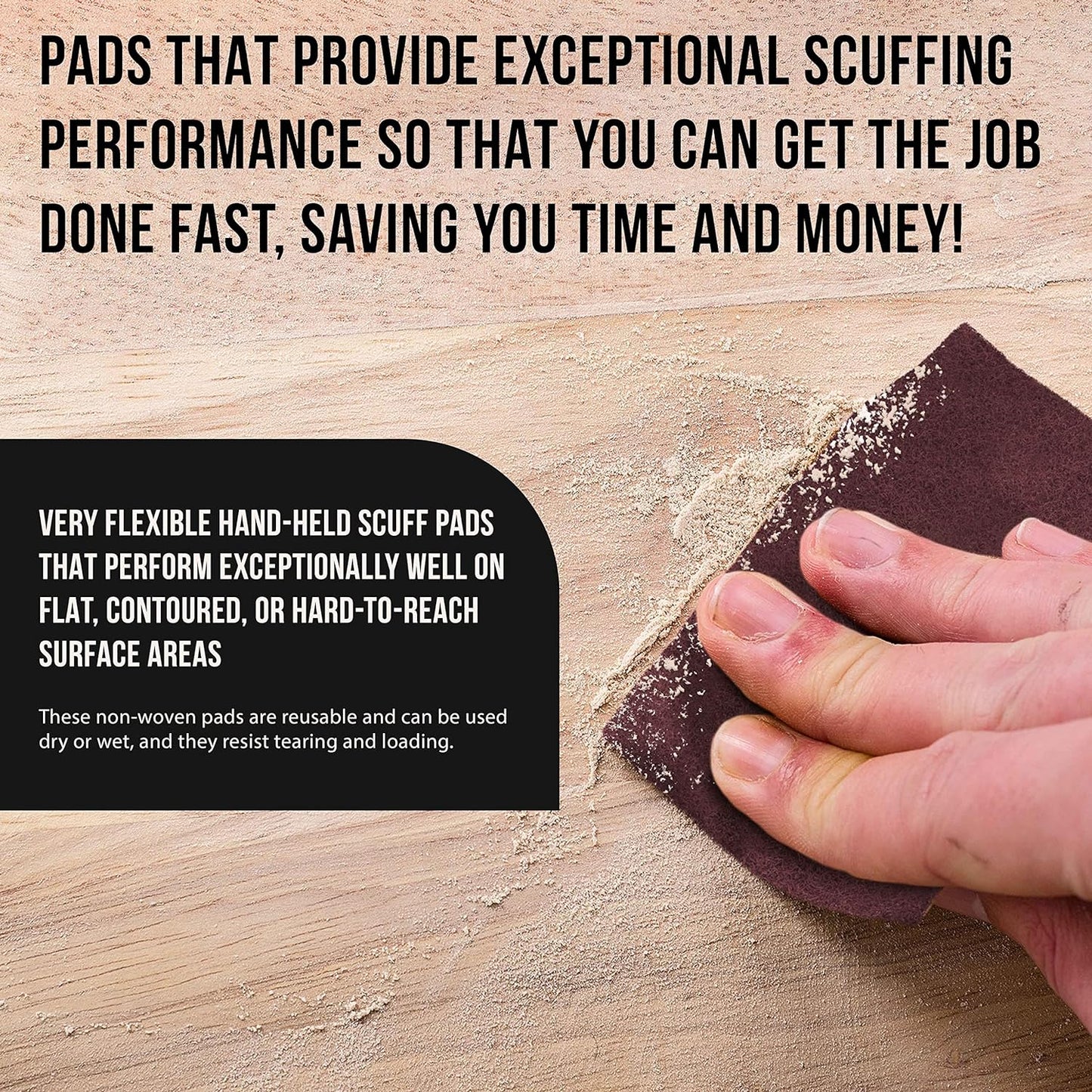 Dura-Gold Premium 6" x 9" Maroon General Purpose Scuff Pads, Box of 10 - Scuffing, Scouring, Sanding, Paint Primer Prep Adhesion Scratch - Surface Preparation Automotive Car Auto Body Woodworking Wood