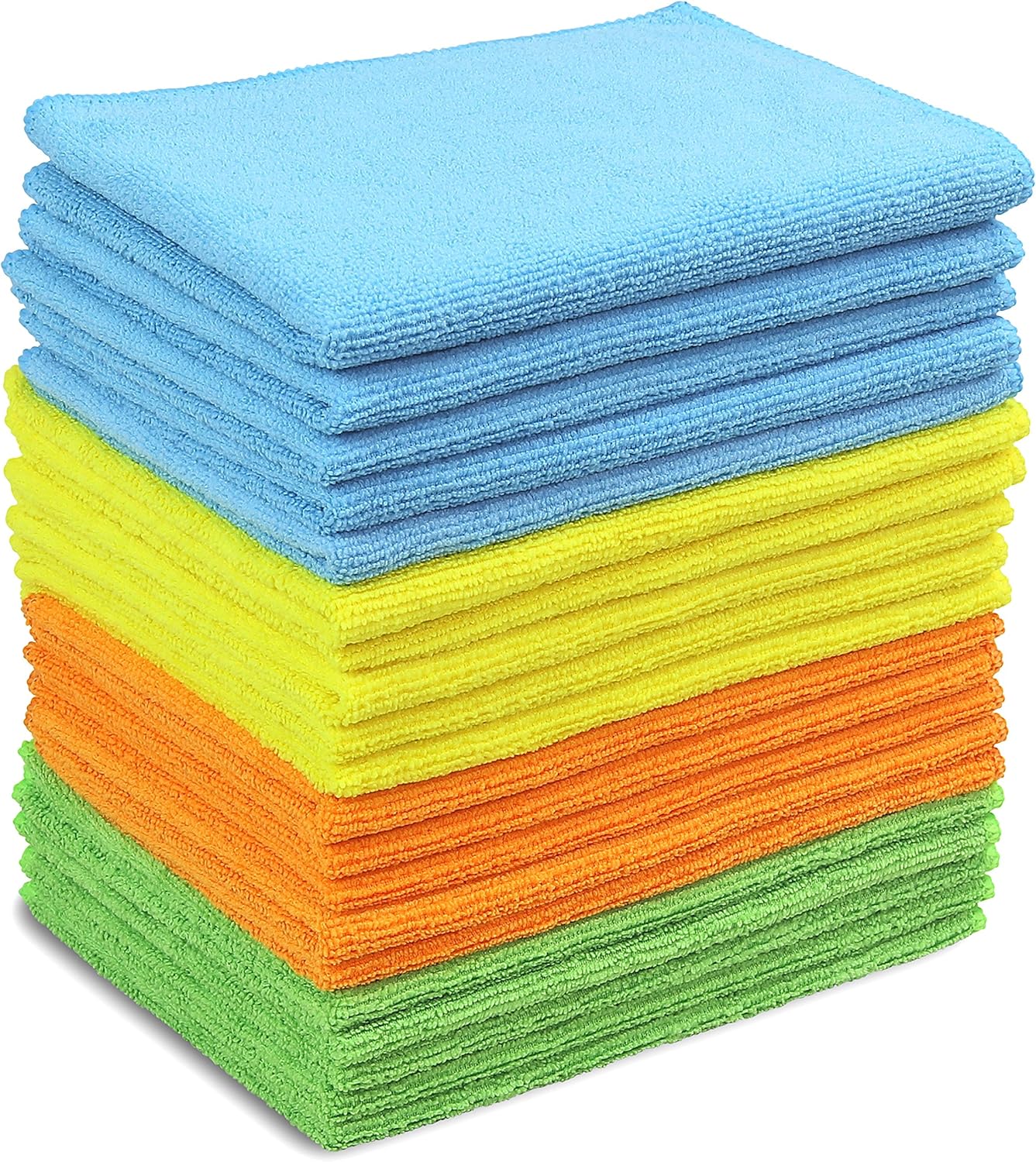 Simple Houseware Microfiber Cleaning Cloth 20 Pack, 12" x 16", 4 Colors