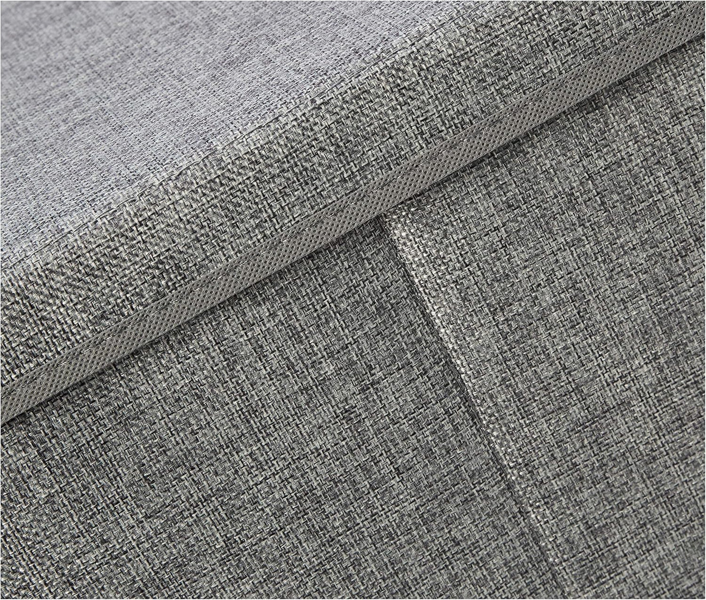 Amazon Basics Foldable Burlap Cloth Cube Storage Bin with Lid, Stackable and Sturdy, Gray, Set of 2