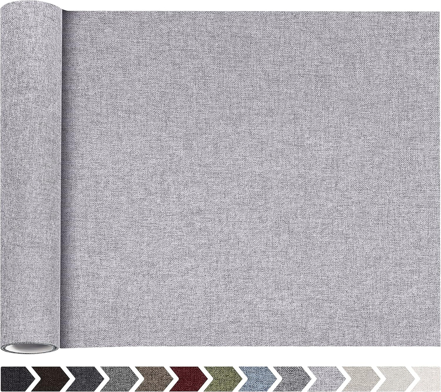 KING MOUNTAIN Fine Linen Repair Patches, Self-Adhesive Linen Fabric Patches, 12X40 inch Extra Size, Multi Color, Can be Used for Linen Sofa Repair and Linen Clothes Repair (12" x 40", Light Grey 3.0)